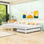 Lit superposé moderne double au-dessus de double avec lit gigogne simple-336609098