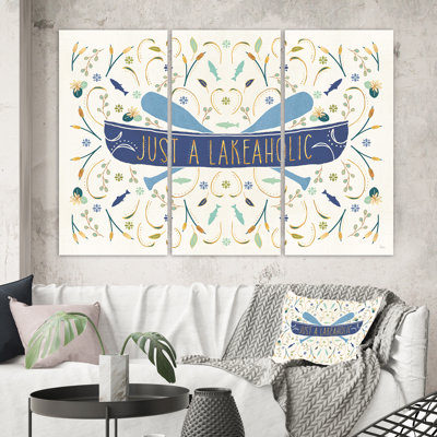 « just a lakeaholic », impression à multiples images sur toiles lake house