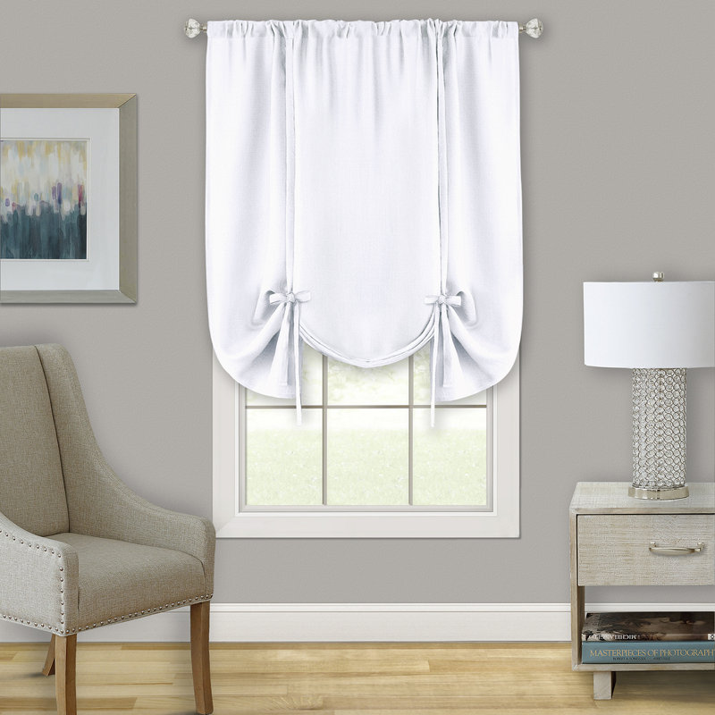 Rideau simple semi-diaphane avec passe-tringle Scarbrough, Blanc