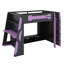 Lit mezzanine peu encombrant avec bureau, tablettes multiples et lumière RVB-1121269937