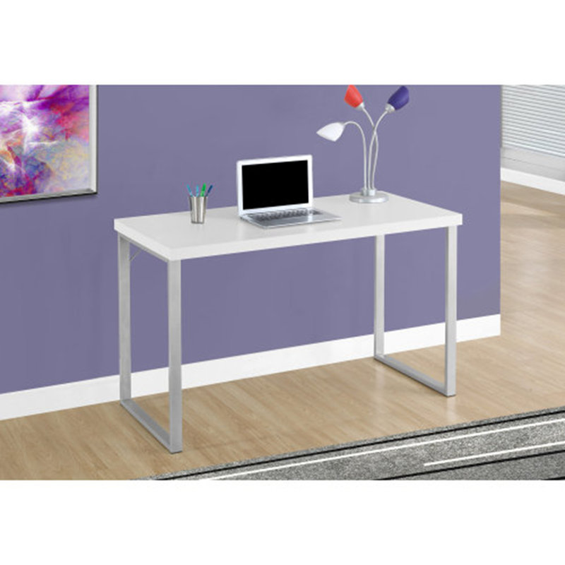 Bureau d'ordinateur, bureau personnel, ordinateur portable, l 48 po, travail, stratifié blanc, contemporain, moderne