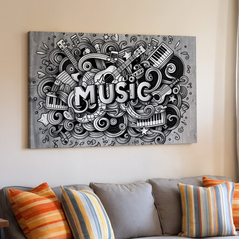 Reproduction d'art sur toile, "Doodle", complexe et complexe, H 30 po x l 30 po