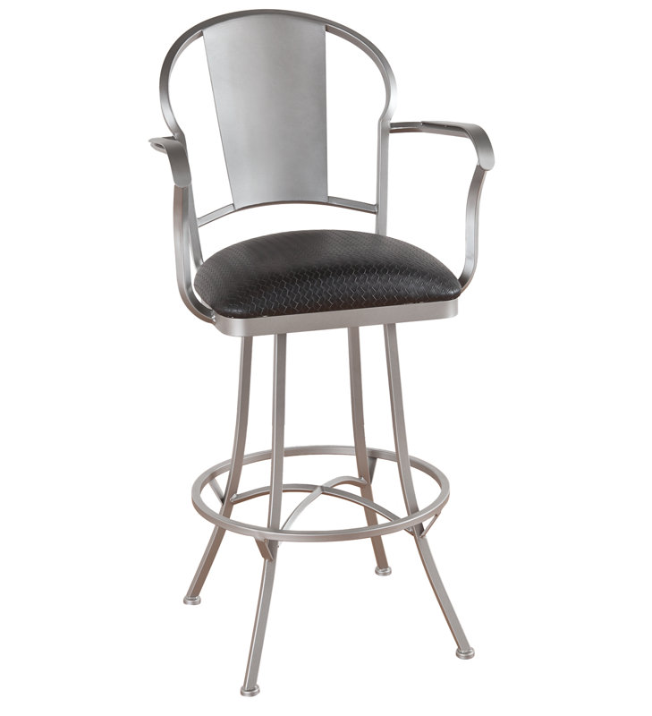 Upholstered Counter Stool with Metal Frame, Pebblestone, Element Macchiato, Bar Stool (30" Seat Height)