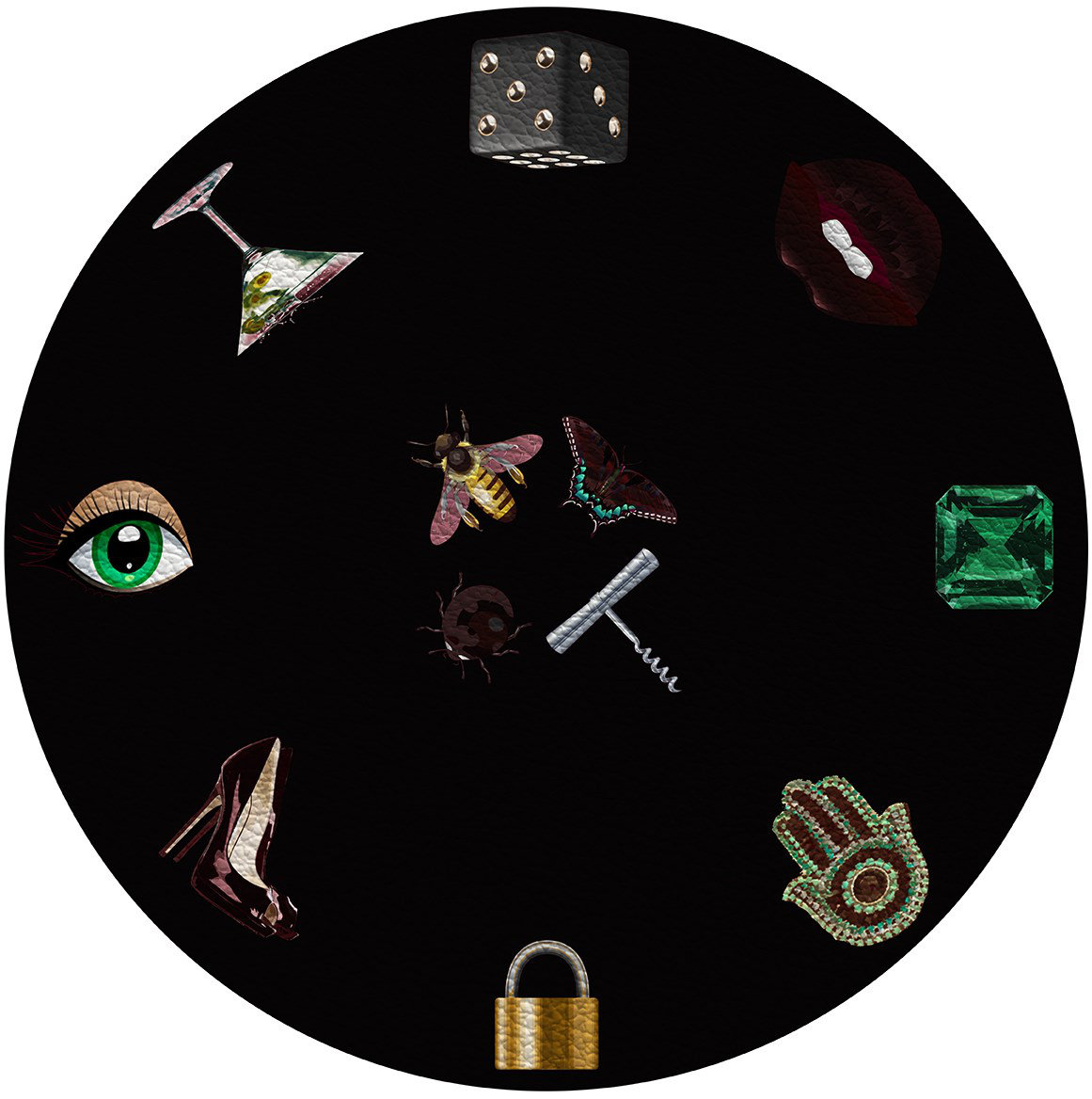 Nicolette Mayer Precise Edge Vegan Leather Round Pebble Placemat