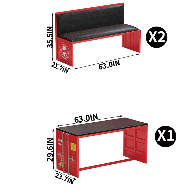 Ensemble de salle à manger rectangulaire L 63,0 po x l 23,7 po Kabai