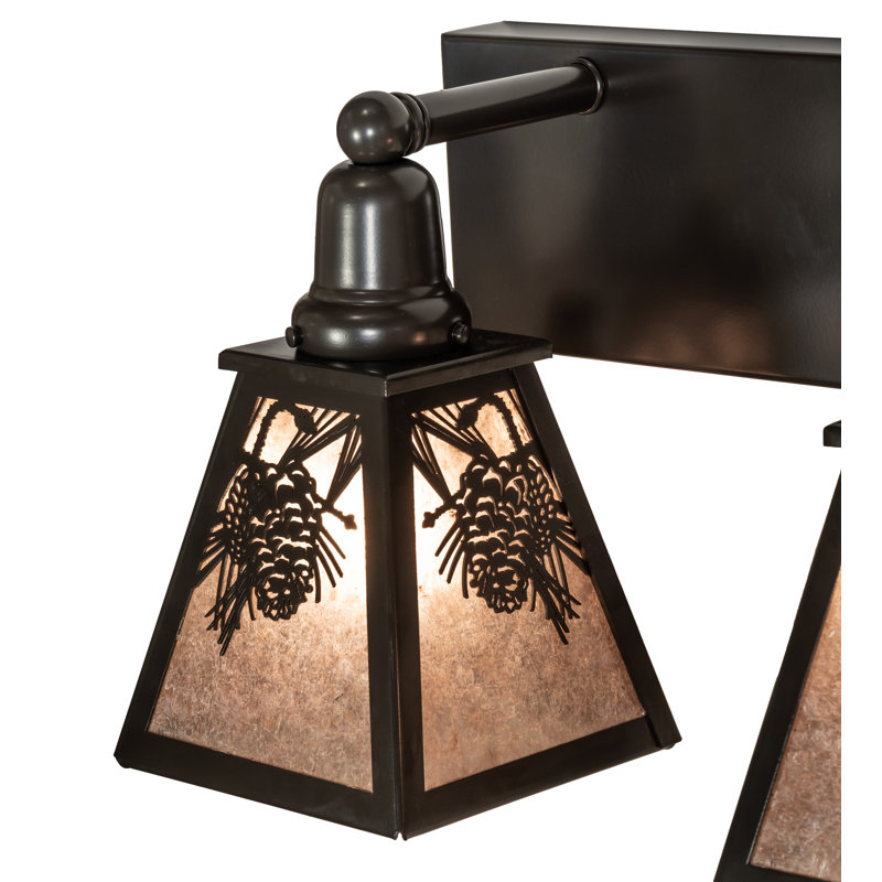 Éclairage pour meuble-lavabo 3 lumières 28 po, H 10,5 po x l 28 po x P 9,25 po, Argent argent, Bronze intemporel