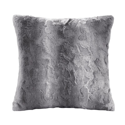  Faux Fur Striped Throw Pillow