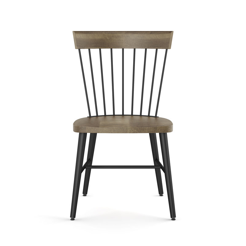 Zerlene Slat Back Solid Wood Dining Chair, Light Brown