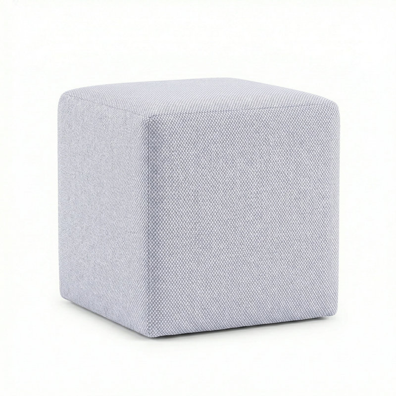 Berlin Gardens Lilly Hive 16" Square Pouf, Light Gray