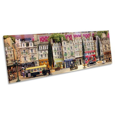 Paris Street Toy Cars - Wrapped Canvas Panoramic Print
