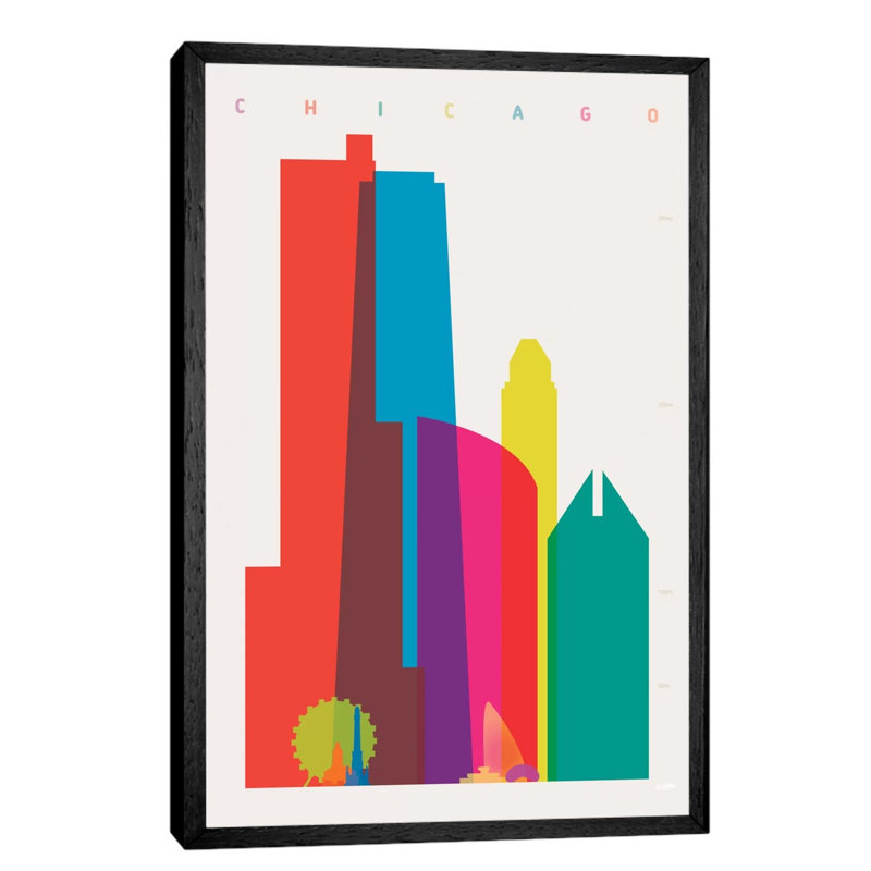 Chicago by Yoni Alter - Print on Canvas, Black Floater Framed, 152.5 cm H x 101.5 cm W