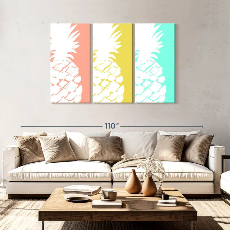 Yarlin Modern Pineapple Trio, 48" H x 74" W