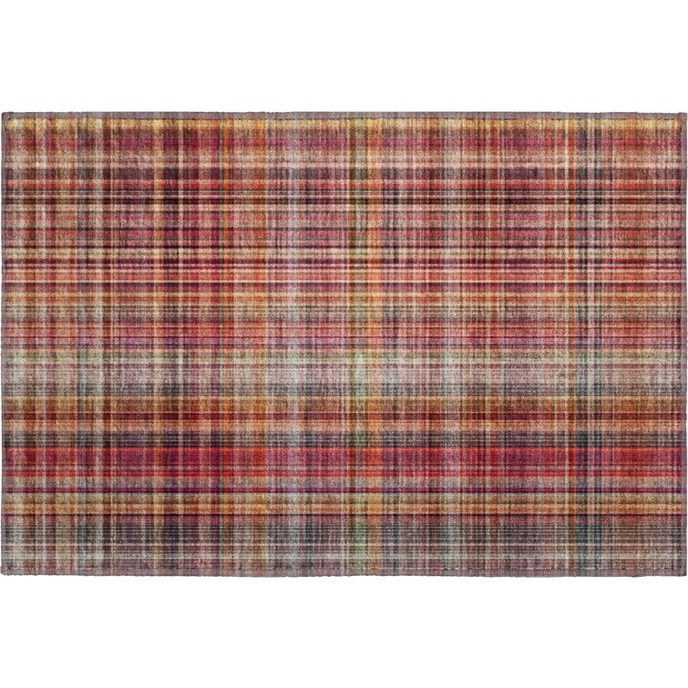 Premium Machine Washable Cerrito AMF541 Red Rug
