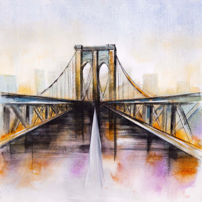 " Brooklyn Bridge " Oil Print, 36" H x 36" W x 1.5" D