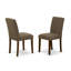 L'ensemble de table de cuisine 3 pièces contient une table de salle à manger rectangulaire avec Dropleaf et 2 chaises de salle à manger Parson en tissu de café, acajou-1439909321-1439909322-1440201862