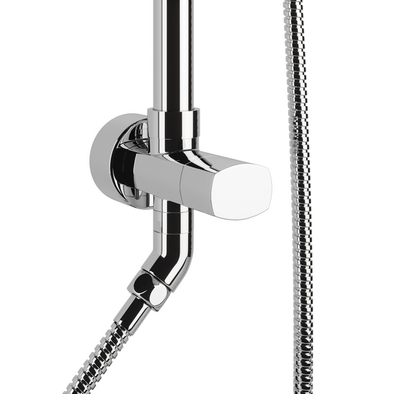 Kauai III 8-in Rain Showerhead Shower System with Slide Bar and Integrated Soap Dish, Chrome