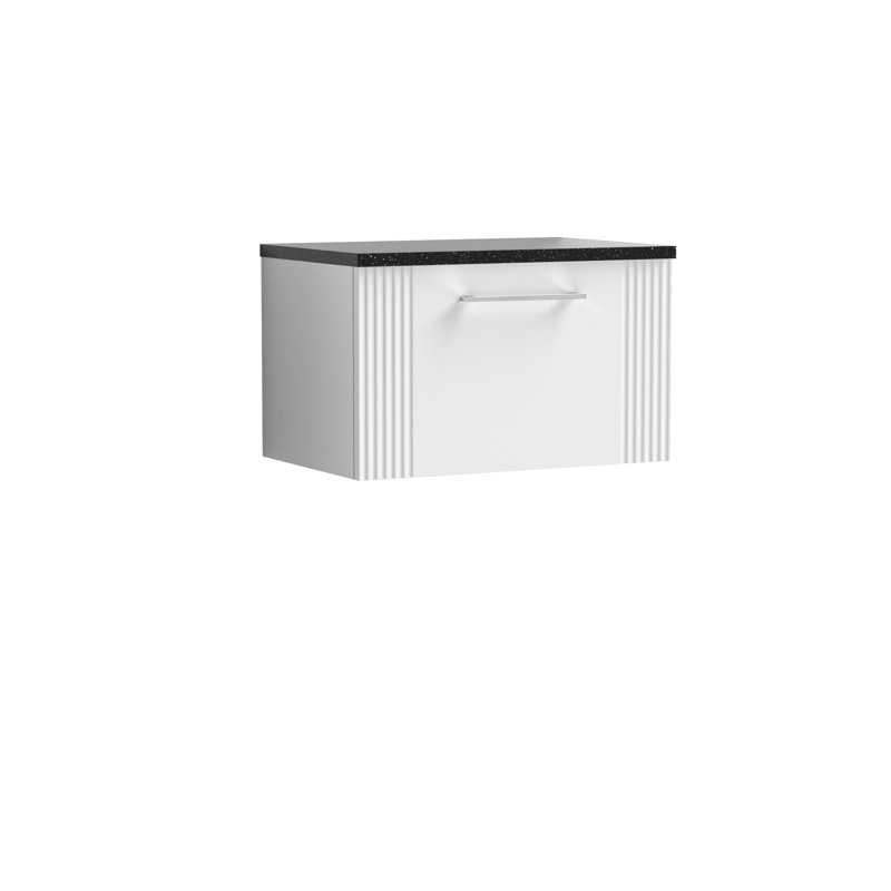 Deco 60.5cm Single Bathroom Vanity Base Only in White, Satin Blue