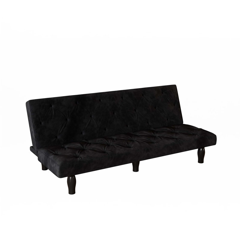 66" Velvet Sofa Bed, Black
