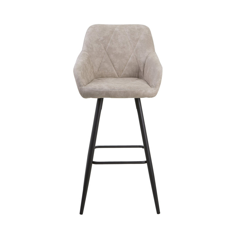 Maxman Upholstered Bar Stool, Beige, 68 cm