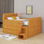 Lit double en bois avec lumière DEL, tiroirs de rangement-1367452437