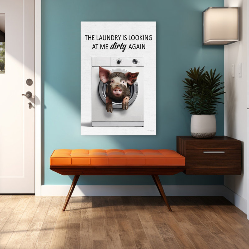 Cochon sale - humour cochon contemporain, H 32 po x l 48 po
