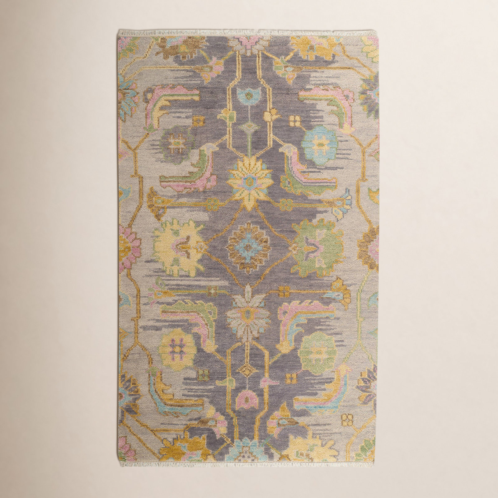 Iris Multi Hand Knotted Wool Rug, Rectangle 9'6" x 13'6"