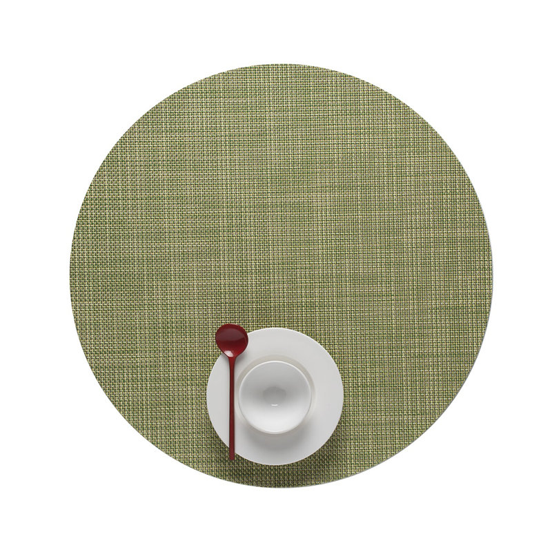 Vinyl No Pattern And Not Solid Colour Round Placemat, Dill