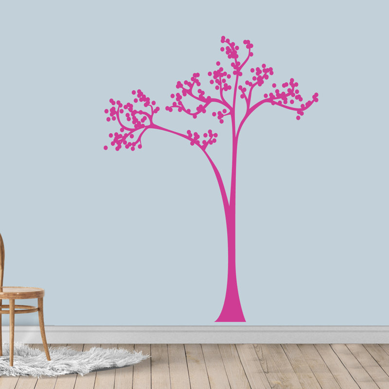 Décalcomanie murale arbre à points Ferrysburg, Rose vif