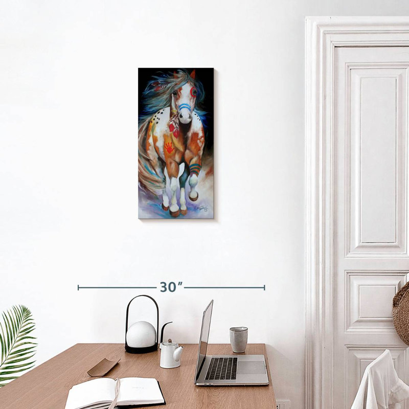 Cheval de guerre indien, H 24 po x l 12 po