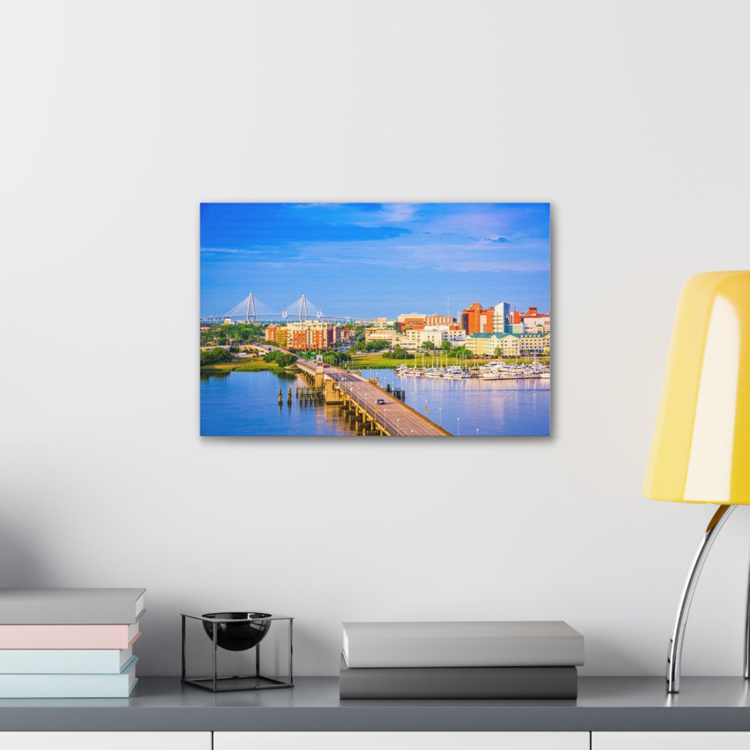 Charleston Daytime Skyline Canvas Artwork Breathtaking Stunning Cityscape