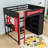 Full Wooden Loft Bed With Wardrobe, LED Strips, USB Ports And Desk-1482088249