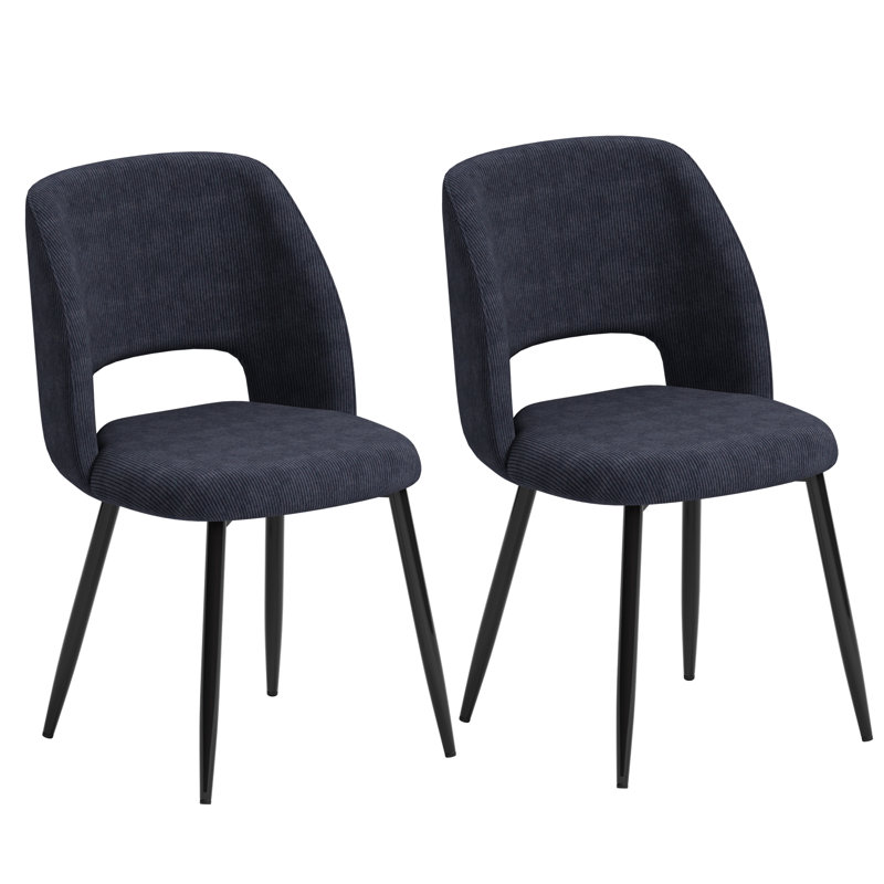 49 cm H Corduroy Armchair, Dark Blue, 2