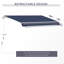 Auvent rétractable, auvents de patio, abri pare-soleil avec manivelle, tissu résistant aux rayons UV et à l'eau et cadre en aluminium pour terrasse, balcon, cour