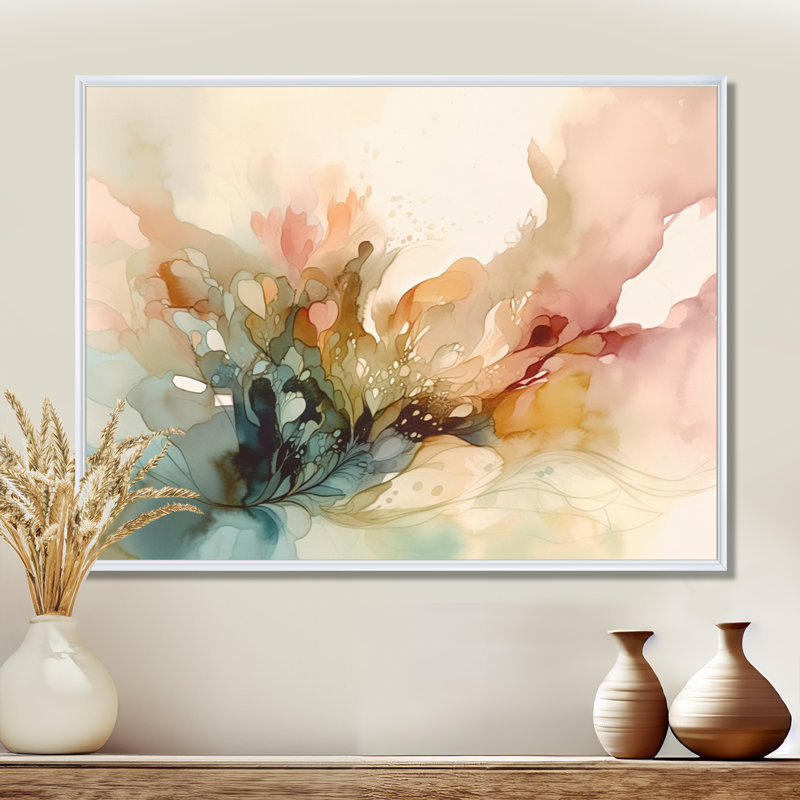 Impressions florales délicates II - Art encadré floral, H 12 po x l 20 po x P 1 po, Cadre flottant blanc