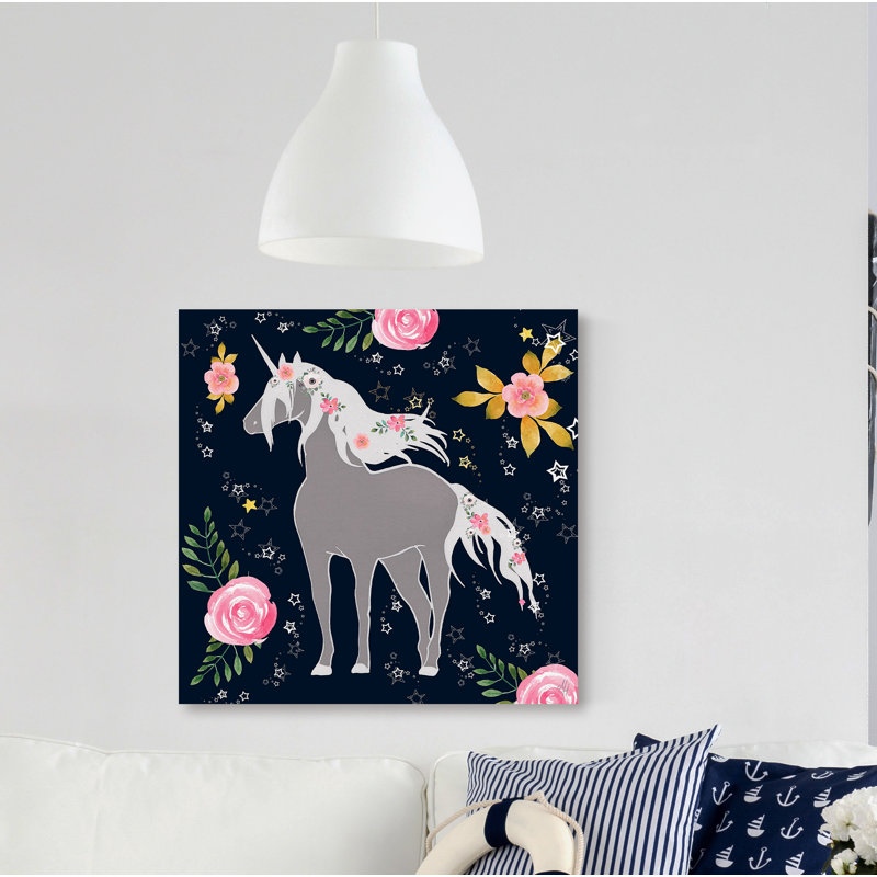 Absher «Flower Garden Unicorn», reproduction sur toile tendue, H 32 po x l 32 po