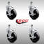 5 Inch SS Soft Rubber Wheel Swivel 12mm Threaded Stem Caster Set Brake SCC