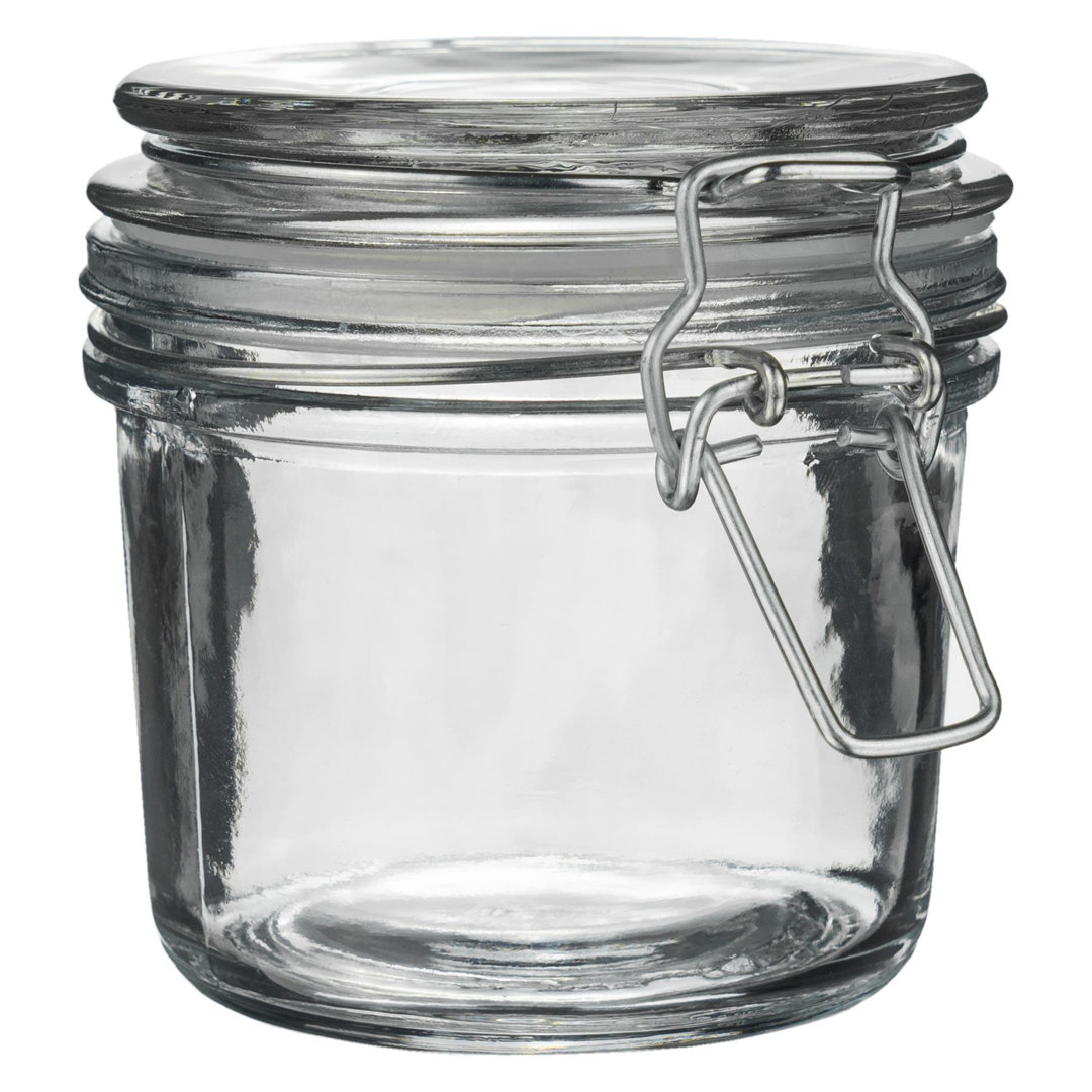 Argon Tableware - Glass Storage Jars with Labels - 350ml - Set of 6