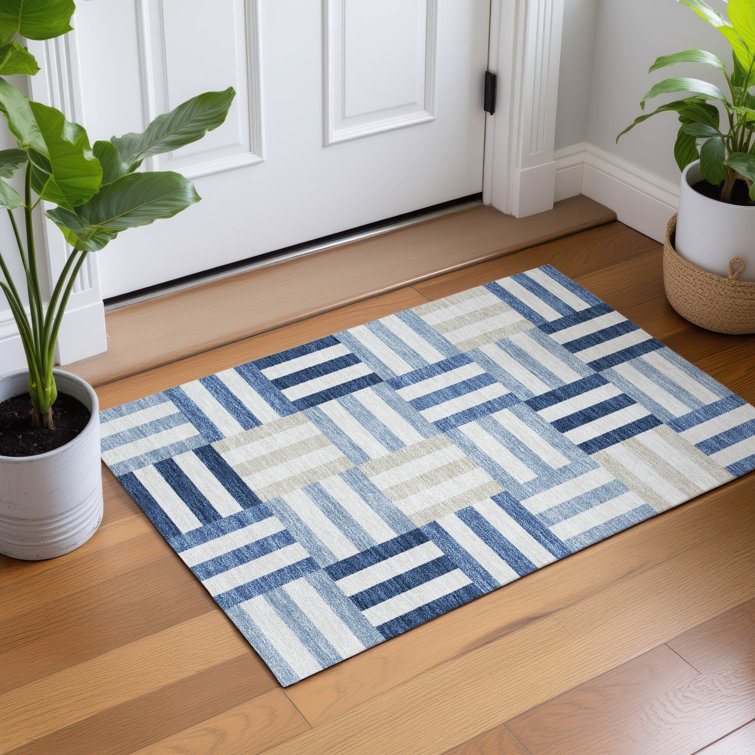 Machine Washable Indoor/Outdoor Aten ACN2332 Geometric Rug