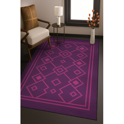 Tapis mauve à motif géométrique lavable Mosso