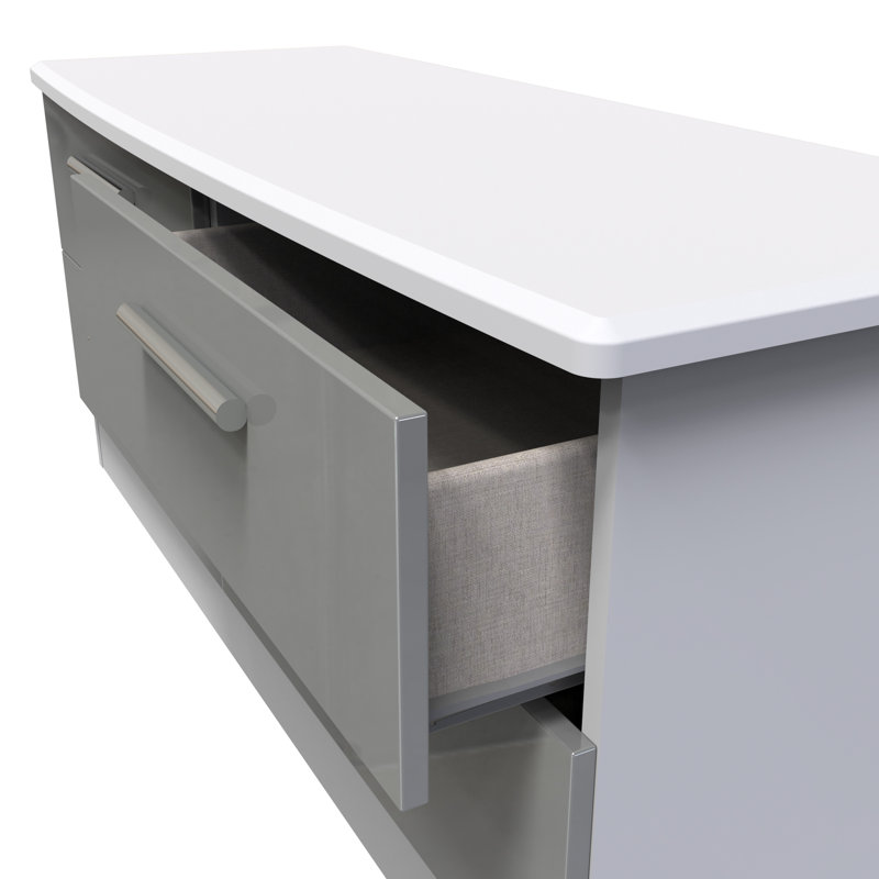 Fully Assembled Letoya 4 - Drawer Chest of Drawers, Grey Gloss