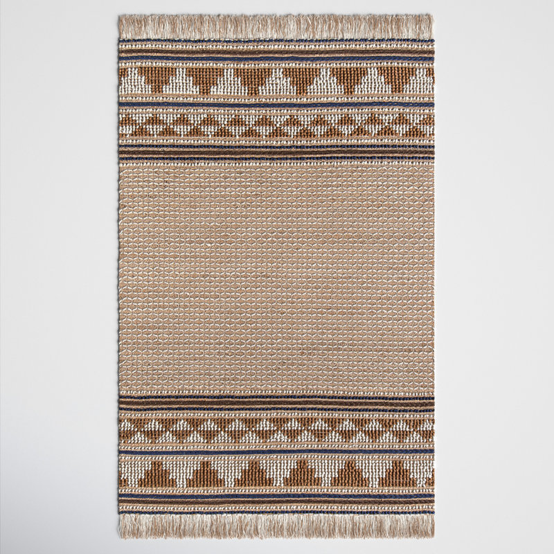 Alberta Ivory Brown Hand-Woven Oriental Jute Rug, Runner 2'3" x 7'6"