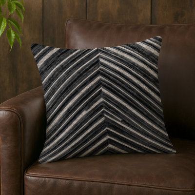 Coussin décoratif intérieur et extérieur à rayures diagonales