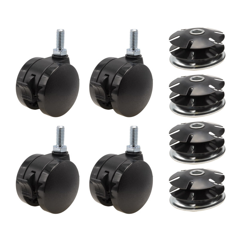 2 in. Black Furniture Swivel Brake Caster for 2 in. Round