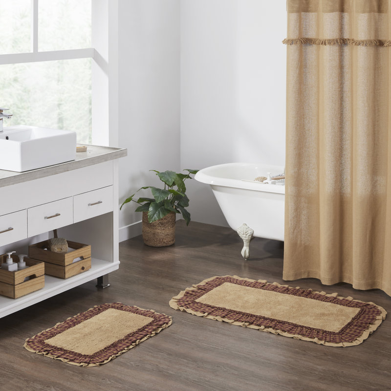 Tapis de bain Dasha, L 27 po x L 48 po, Bourgogne