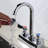 4 In. Centerset Double Handle High Arc Kitchen Faucet Bathroom Faucet Without Drain Kit In Chrome