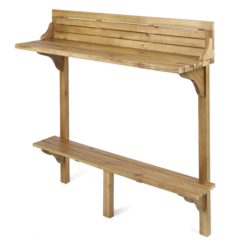 Table de bar en bois pour balcon - 50,87 pouces de hauteur, 16,5 largeur, 48 assemblage pour adultes avec outils fournis 50,87h, 16,5w, 48l nécessaire