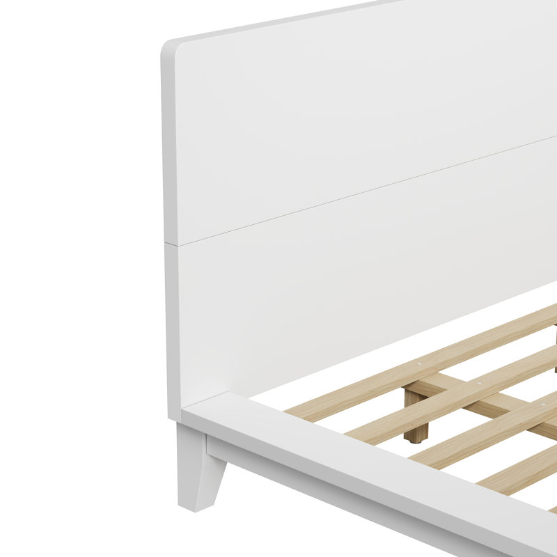 Structure de lit plateforme très grand avec tête de lit, support de lattes en bois robuste, aucun sommier requis, mobilier de chambre moderne et minimaliste