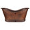 Baignoire double 67 po en cuivre martelé avec trous de trop-plein