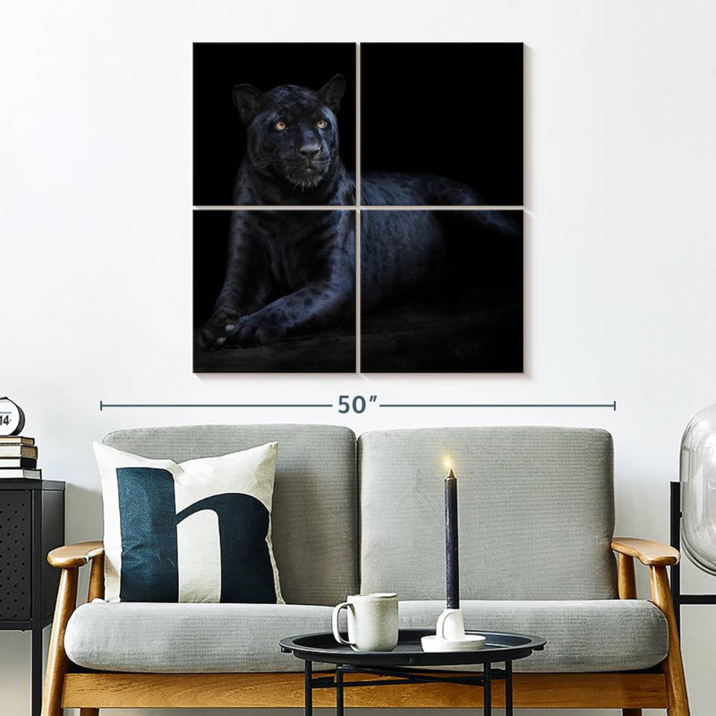 Jaguar noir Brampt, H 32 po x l 32 po