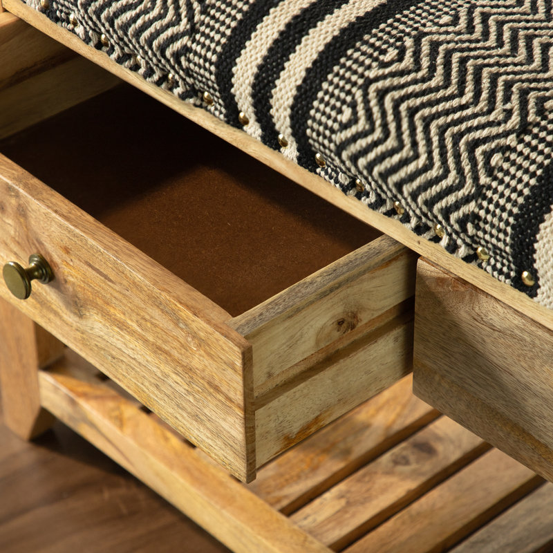 Banc de rangement Iyaas, Noir / blanc